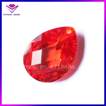 Side Hole Double Faceted Cut Cubic Zirconia Orange Color Loose CZ Gemstone Pendant