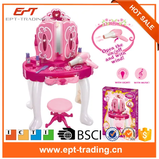 Fashion girls beauty play set toys dresser toy makeup mirror set toy