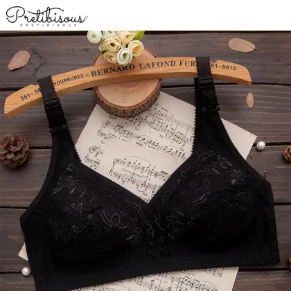 Women soft cup bra lace wireless padded bra