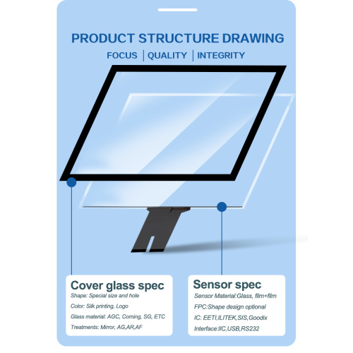43 inch PCAP multi touch capacitive touch screen