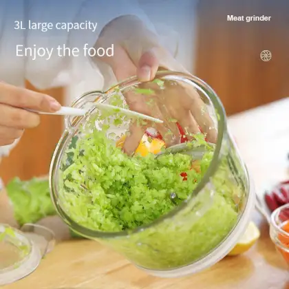 300W Electric Meat Grinder & Chopper - 3L Household Meat Mincer