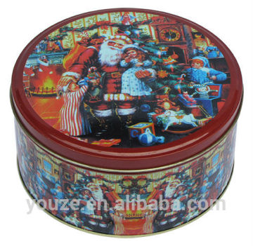 christmas cookie round tin box