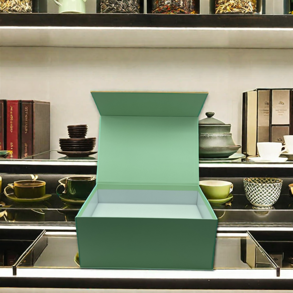 صندوق هدايا مخصص لورق الشاي الأخضر الخضراء