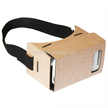 Top quality DIY PU 3D Google Cardboard 2.0 for 3D Games board and movies, cheap price and popular for 3D VR glasses