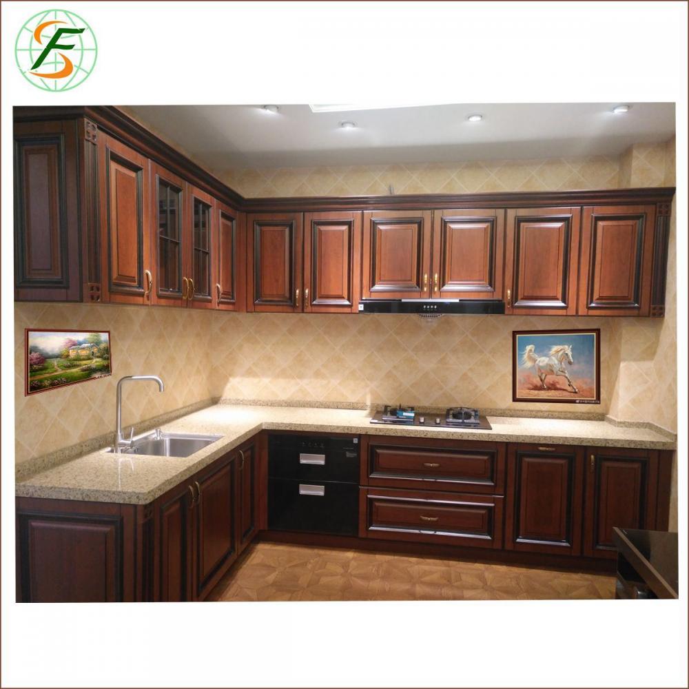 High Quality Luxury Pvc Door High Glossy Lacquer Solid Wood Kitchen Furniture