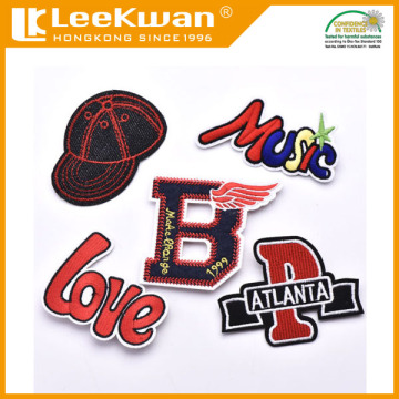 Different kinds of music embroidered applique iron-on backing