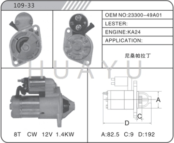REBULIT STARTER MOTOR FOR NISSAN KA24