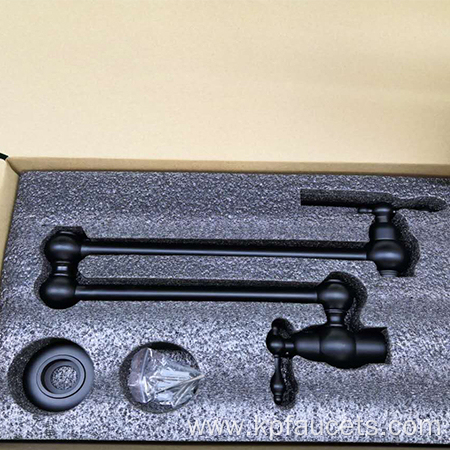 Wall Mounted Pot Filler Brass Black Faucet