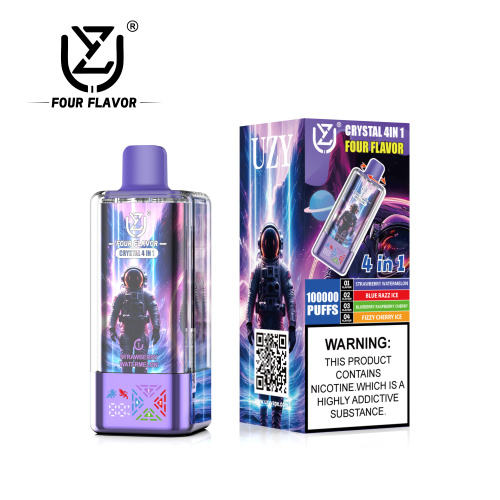 UZY Crystal 4in1 100K Puff LED Display Vape Sekali Pakai