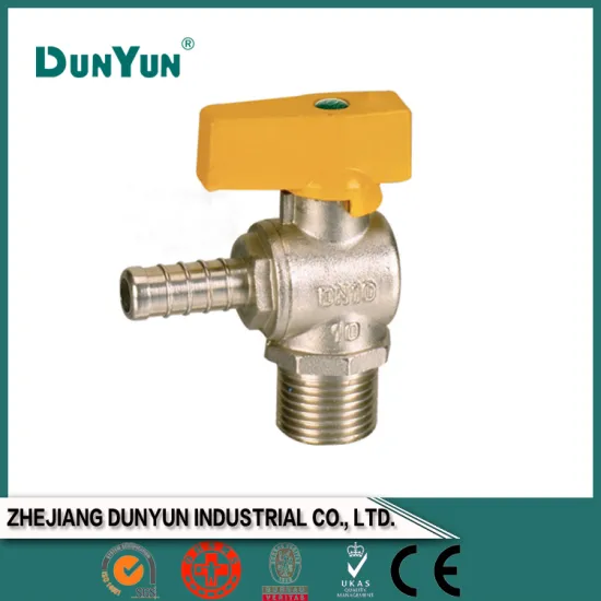 Manufacturer butterfly handle brass angle gas valve/male and nipple