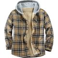 Herren -Flanellhemdjacke mit Kapuze