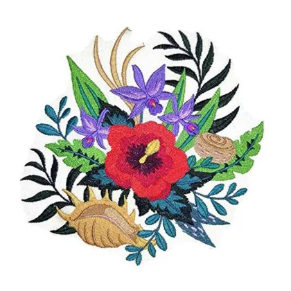 Unique Aloha Bouquet Embroidered Iron on patch