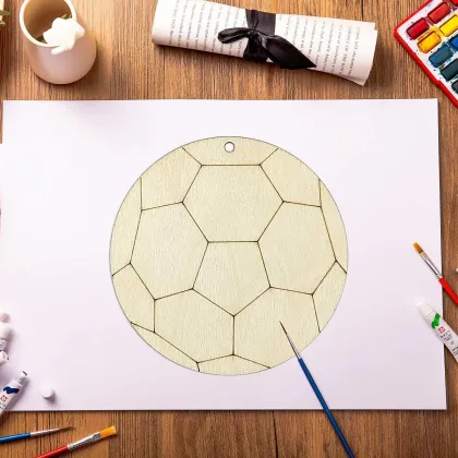 Creaides Art Deco Wooden Soccer Cutouts for DIY Crafts and Decor