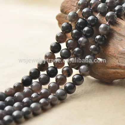 Natural ice Obsidian loose beads Obsidian semi-finished products wholesale direct deal