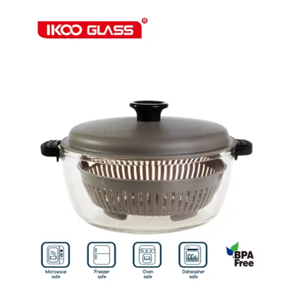 Glass casserole , glass steamer for Avon