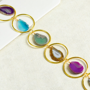 Wholesale Agate Slice Chakra Wall Hanging Crystal Sun Catcher