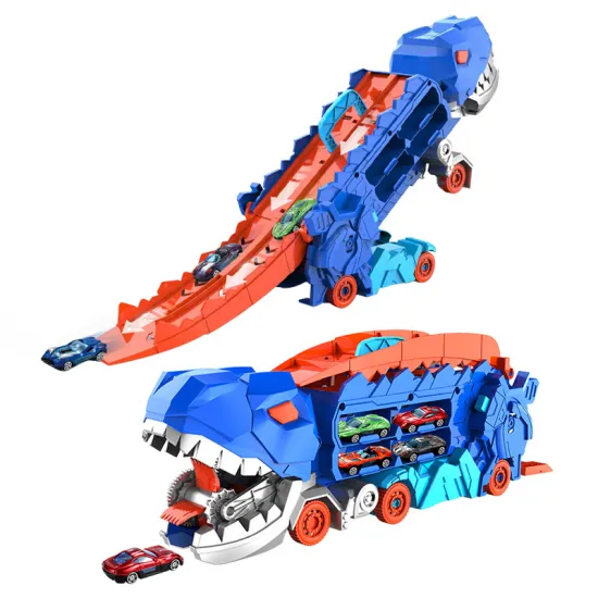 Dinosaur Adventure Track Toy World Electric Road Race with Alloy Diecast Model Cars