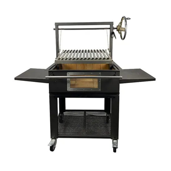 Steel Charcoal Argentige Grill Barbeque Grill Adjustable Height
