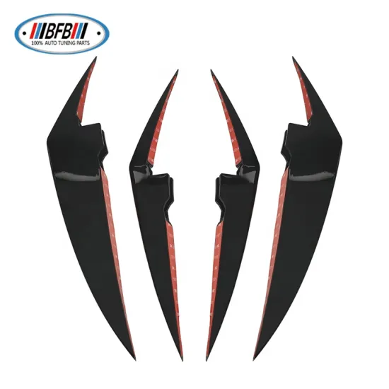 ABS Glossy Black Front Bumper Canards Flaps Splitter Fins for BMW 3 Series G 2023