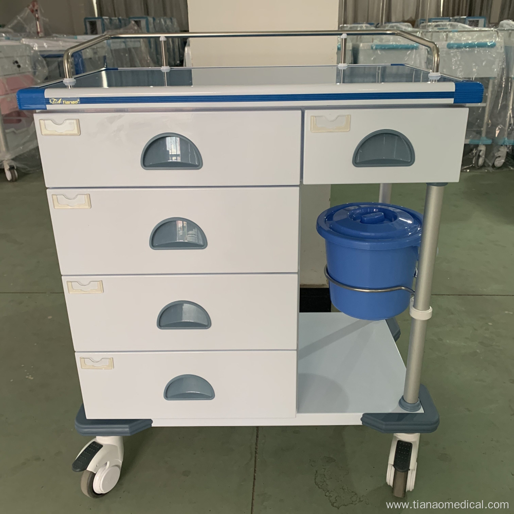 Hospital Steel Artificial Marble Aluminum Treatment Trolley