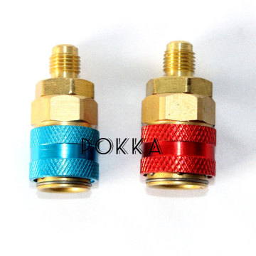 Pokka เครื่องปรับอากาศเครื่องทำความเย็นตัวเชื่อมต่อ R134A ADAPTER CAR COUPLER