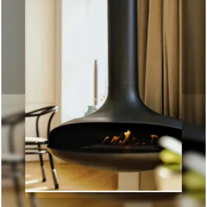 Hanging Wood Fireplace Bed with Built in Living Room Fireplace