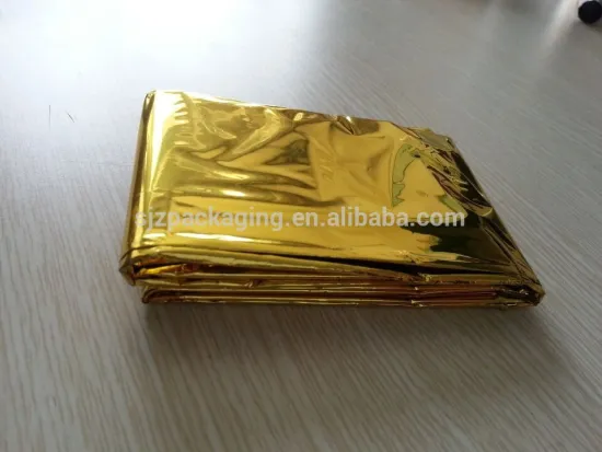 5Pcs waterproof First Aid Survival PET aluminum Foil Thermal Blanket Rescue with multifunction