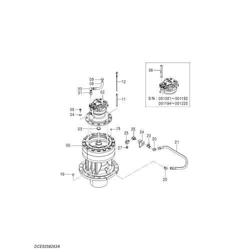 9263507 9301481 SWING MOTOR YB60001906 FOR EX1200-6