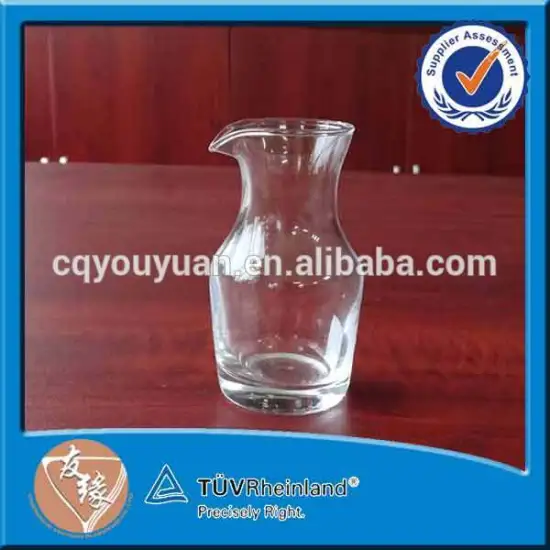 cheap wholesale machine made functional 120ml small spout high flint glass carafe