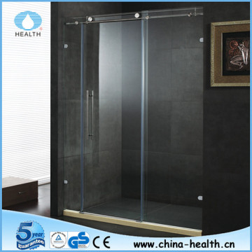 Frameless sliding shower door