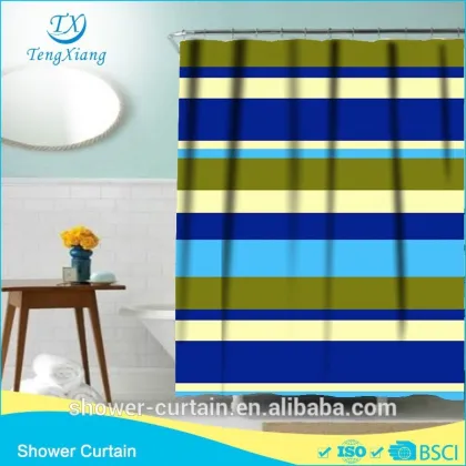 Polyester Shower Curtain Clear Design Bathroom Curtains