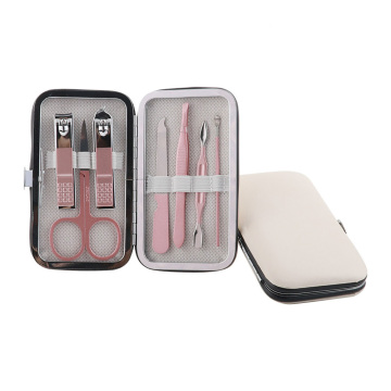Kit de cuidados com as unhas de aço inoxidável de 7 peças: Clippers de unhas, tesoura de pele morta e ferramentas de limpeza
