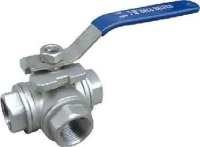 Lever operation Three Way Ball Valve