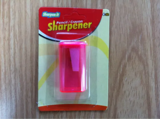 plastic colourful kids pencil sharpener