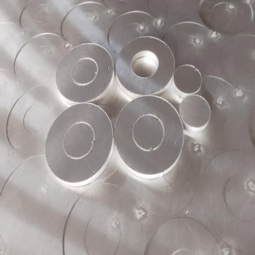 Reverse side of a product cut by a 12,000-watt laser