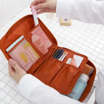 Multifunction Waterproof Portable Wash Bag - Black Cosmetics Travel Bag for Men