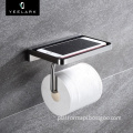 304 Stainless Steel Wall-Mounted Tissue Roll and Mobile Phone Shelf Bathroom Holder