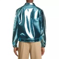 Men's Bright Leather Bomber Jacket Wholesale