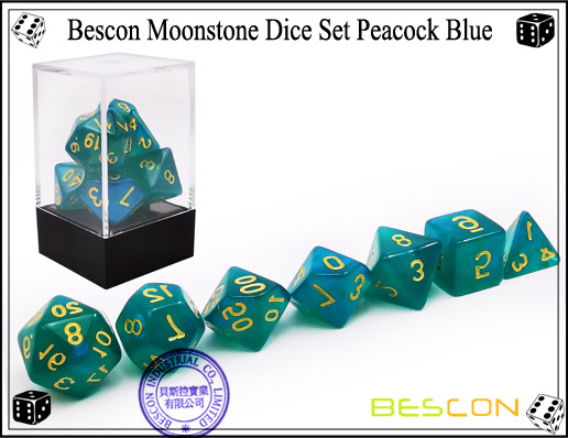 Peacock Blue Dice Set-7