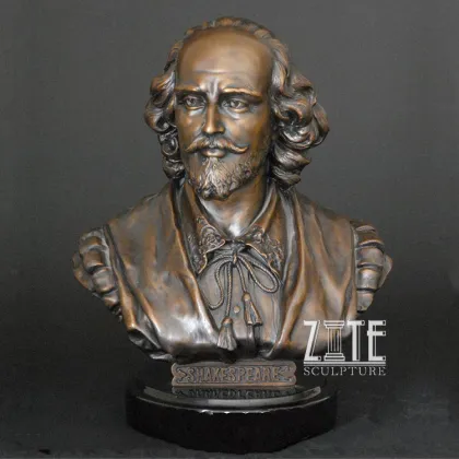 Classic Design Bronze Shakespeare Bust Statue