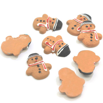 Hot Selling Brown Snowman Flat Back 100pcs/bag Resin Cabochon For DIY Toy Craftwork Decoration Beads Phone Ornaments