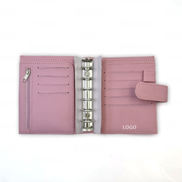 Customizable A7 Budget Binder with 6 Rings, PU Leather, and Money Organizer