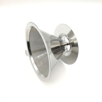 Stainless Steel Reusable Coffee Dripper Funnel Filter Cone