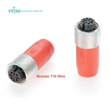 CC-Link 110 Ohm M12 Female Termination Resistor with 4 Pin Connector for Factory Automation Field Bus Control Cable