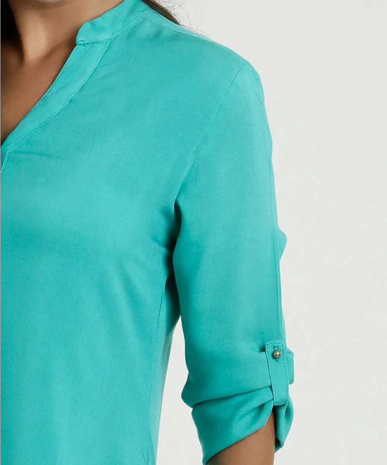 Loose SleeveLong shirt With V-Neck Long sleeve Blouse