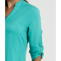 Loose SleeveLong shirt With V-Neck Long sleeve Blouse