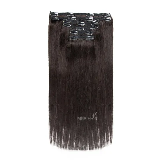 MRSHAIR Human Hair Natural Hair Extensions 100% Remy Human Clip-on Hair Full Head 6PC Clip Ins 120 ~ 240 Clip in Hair Extensions