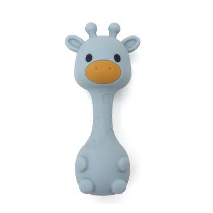 Silicone Rattle Giraffe Teether Baby Sensory Shaker Toy