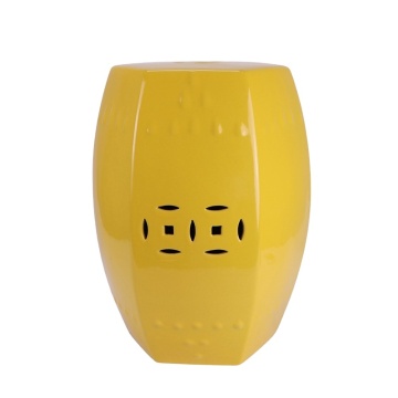 Modern Yellow Glazed Rivet Ceramic Stool - RZKL09-C