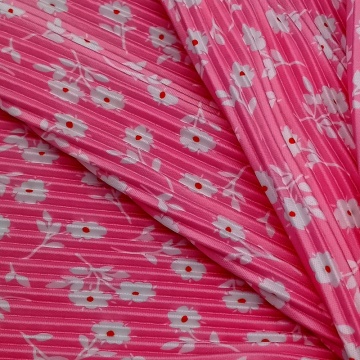 Geknitterter Polyester-Kleiderstoff mit Blümchenmuster und Blumenmuster